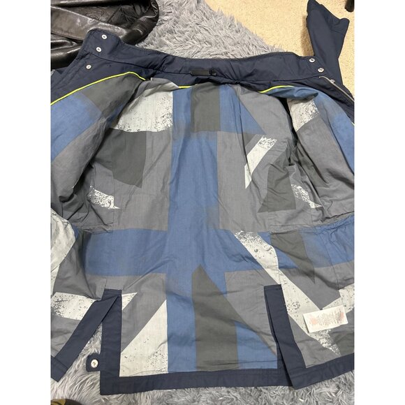 Mini Womens XL Navy Jacket With Neon Hood & Union Jack Lining - Picture 2 of 9